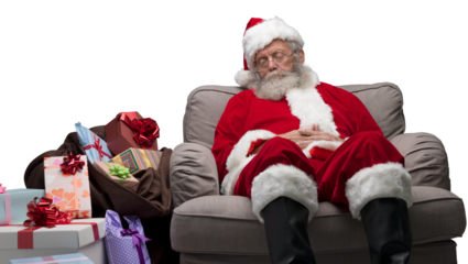 Santa Claus taking a nap