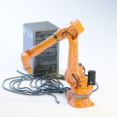 Robotic arm.3D artwork.3D rendering.3D illustration.model blender