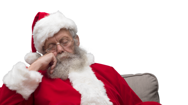 Santa Claus taking a nap