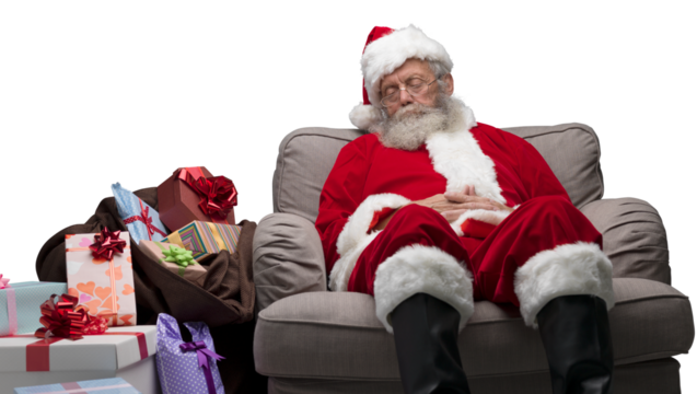 Santa Claus taking a nap - Powered by Adobe