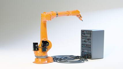 Robotic arm.3D artwork.3D rendering.3D illustration.model blender