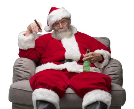 Bad Santa celebrating at home - Powered by Adobe