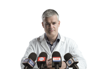 Medical scientist interviewed by the media