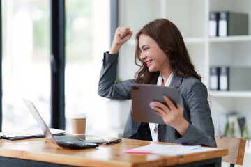 Administrator business people financial inspector making report calculating balance. Internal Revenue and Accounting concept