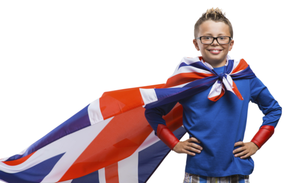 Smiling superhero