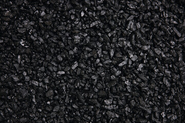 Fuel for furnace heating - hard coal. Pile of natural black hard coal for texture background. Best grade of metallurgical anthracite coals often referred to as stone coal and black diamond coal