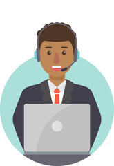 Call center operator, customer service on duty.