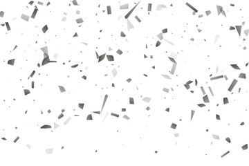 Silver glitter confetti on a white background. Decorative element.