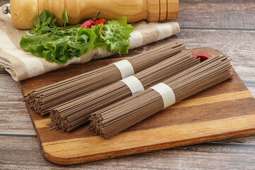 Raw soba noodles - Asian cuisine