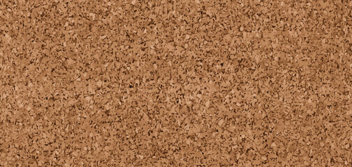 Cork board vector texture. Realistic cork wall pattern. Brown grainy wood sheet, close up. Plywood horizontal banner. School pin board. Granite tile design. Abstract natural stone plate