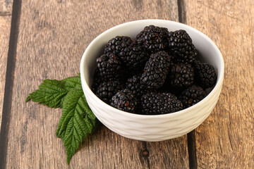Natural organic blackberry in the bowl