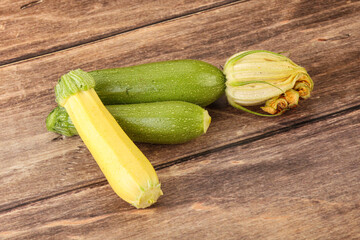 Raw baby organic zucchini heap