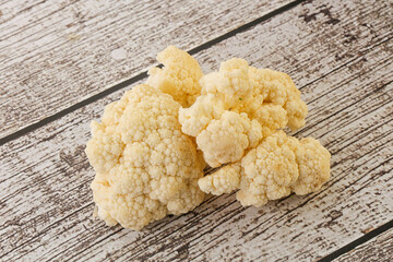 Raw white cauliflower cabbage heap
