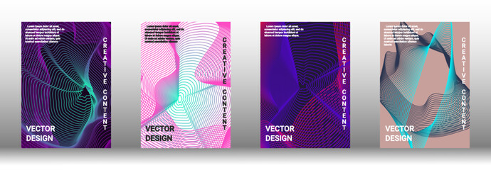 A set of modern abstract covers with abstract gradient linear waves.