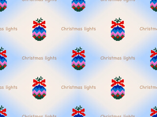 Christmas Lights cartoon character seamless pattern on blue background