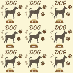 Dog seamless pattern vector