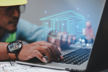 technology concept Innovative buildings and artificial engineering are represented by future construction designs. modern real estate