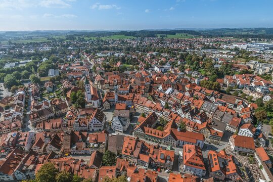 Die oberschwäbische Stadt Wangen iim Allgäu m Luftbild