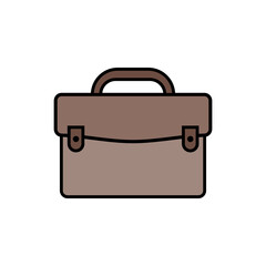 Bag briefcase icon in filled line style, use for website mobile app presentation briefcase suitcase
