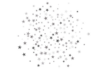Star confetti. Silver casual confetti background. Bright design pattern.