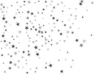 Star confetti. Silver casual confetti background. Bright design pattern.