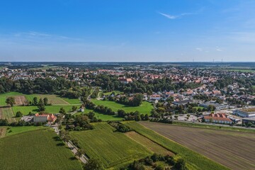 Fototapeta na wymiar Die schwäbische Stadt Friedberg im Luftbild