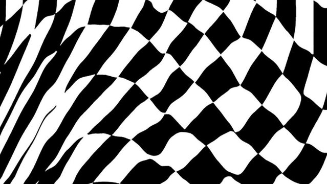 Striped wave animation. Black white liquid line animated pattern
