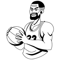 Man holding basketball