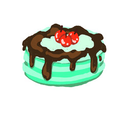 Cute sweet hand draw cake for celebrate and decoration