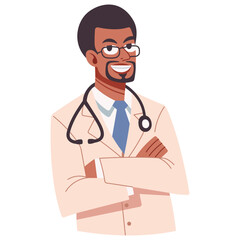 Fototapeta premium Black African American Doctor happy smile