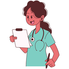 Doctor female with information