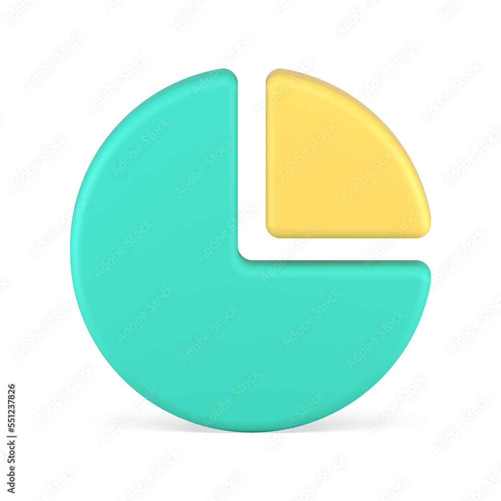 Poster chart pie with separate part section segment workflow business diagram 3d icon