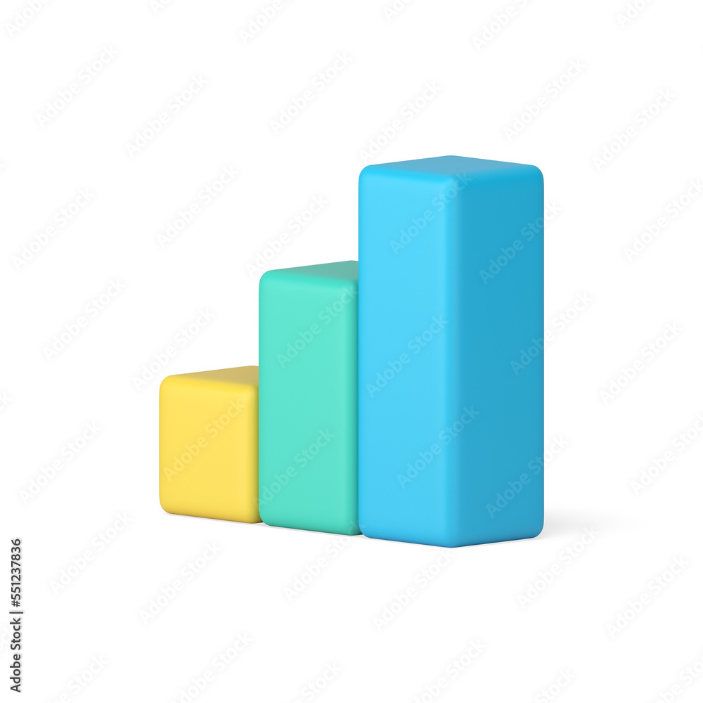 Poster data graph productivity level step business profit success index analysis 3d icon