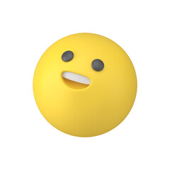 Fototapeta premium Comic emoji overjoyed smiley yellow circle face laughing expression 3d icon