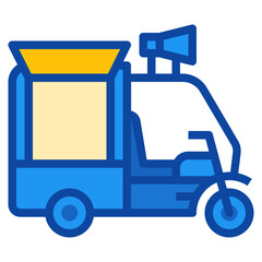 rickshaw food truck two tone icon