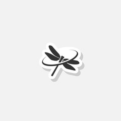 Dragonfly flat icon logo sticker