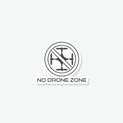 No drone zone sign sticker
