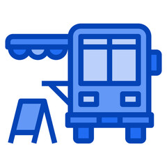 board food truck blue icon
