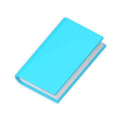 Book paper literature blue cover educational learning knowledge information 3d icon