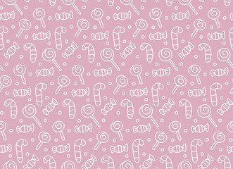 Vector pattern of sweets and lollipops for the holiday