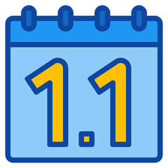 new year two tone icon