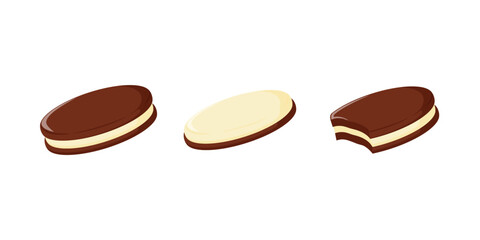 illustration design of cookies with vanilla topping
