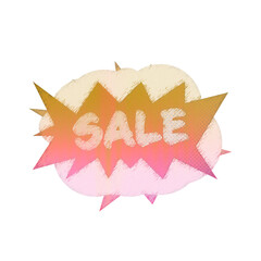 Abstract transparent grunge sale sticker element.