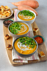 Vegetarian creamy sweet potato soup