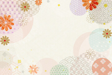 伝統和紙　花の和柄が可愛い年賀状