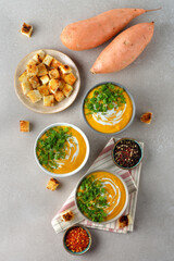 Vegetarian creamy sweet potato soup