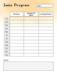 Minimalist Sales Program Planner