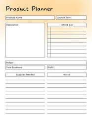 Simple and Minimal Product Planner