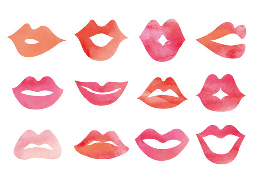 lips drawn in watercolor