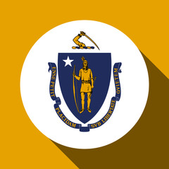 Massachusetts state flag. Vector illustration.